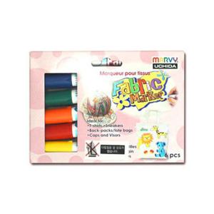 우찌다 패브릭마카 염색마카 의류용펜 560-6 일반 6색