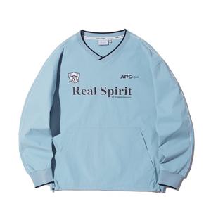 [인터크루]빠이삥배색 브이넥 피스테 블루 ITY1XM01ABL