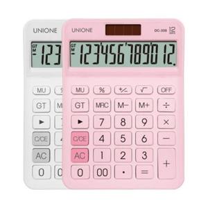 유니원 칼라 대형 전자 계산기 DC-308 휴대용 사무용