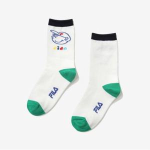 [휠라키즈] 피크닉 캐릭터 장목 양말 (FK3SCG1002X_OWH)