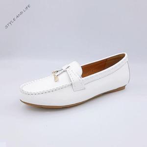 발편한 자물쇠 여성플랫로퍼 소가죽 swm24017 화이트