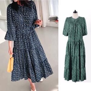 [애슬릿][애슬릿]꽃 캉캉 끈 리본 라운드 데일리 원피스