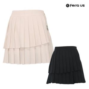 [티엔디]여성 여름 골프웨어 골프 2단 주름 플리츠 스커트