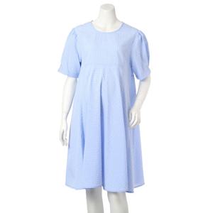 [마더피아]임산부 블루체크 반팔원피스(ROP8040)