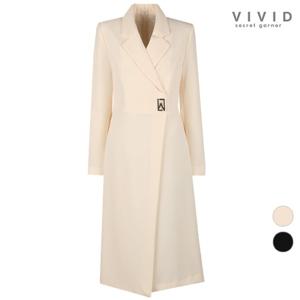 [비비드 시크릿가너]여성 모던 브롯치장식 정장 원피스