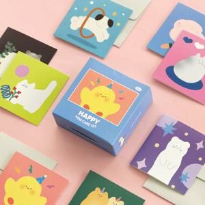 해피 미니 카드 세트 엽서 봉투 편지지 생일 메모지