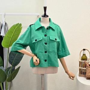 [포커스]  FM4D7JK01790_아웃 포켓 디테일 린넨 자켓