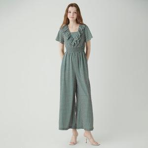 [SATIN] 러플 스모킹 점프수트 O242T614