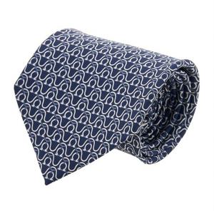 [페라가모] 남성 간치니 프린트 실크 타이 35 0814 NAVY 0757974