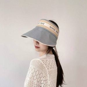 [애슬릿][애슬릿]자외선 차단 지사 캡 리본 레터링 끈 모자