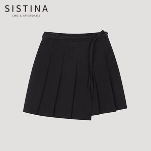 [SISTINA] 인기 벨티드 플리츠 미니 스커트_AWWSKO21020_BK