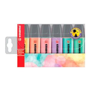 보스 오리지널 파스텔 컬러 형광펜 6색 세트 라이너펜