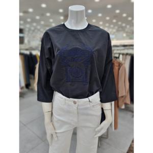 [더아이잗]여름용 블라우스 배색 티셔츠 IN4TS022_DJ