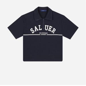 [클라이드앤]여자 카라 반집업 레터링 반팔티 FOB TS738F