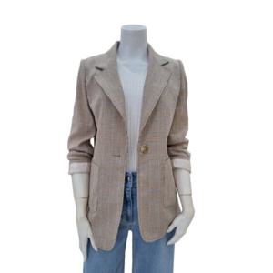 [더아이잗]롤업 배색 린넨 체크자켓 IN4JK088510_DJ