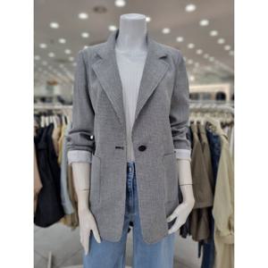 [더아이잗]롤업 배색 린넨 체크자켓 IN4JK088390_DJ