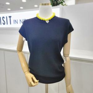 [비지트인뉴욕]캡소매 라운드넥  나시니트티셔츠 VA6SK7H1M_US