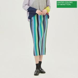 [베네통]베네통 멀티 컬러 스트라이프 니트 스커트 BASK04311_NY