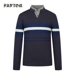 [팬텀] 남성 셔츠 레이어드 배색 니트 211D3SR183_NA