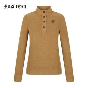 [팬텀] 여성 부클 반버튼 긴팔티셔츠