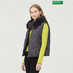 베네통 폭스 퍼 베스트 점퍼 BAPDF6361_DG