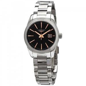 론진 컨퀘스트 클래식 쿼츠 블랙 다이알 여성용 시계 L2.286.4.52.6