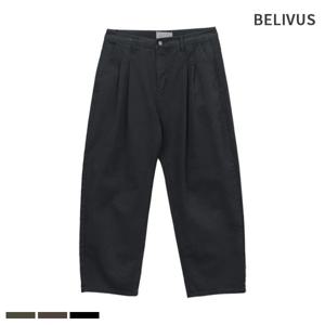 [빌리버스]빌리버스 남자 와이드팬츠 투턱 면바지 BHL098