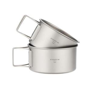 2개 초경량 코펠 티타늄 냄비 TC4555 티탄 미니 세트 백패킹