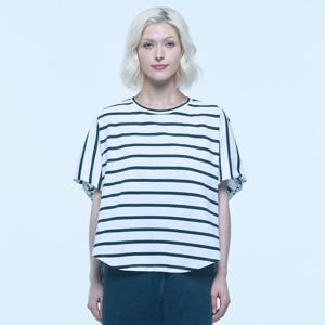 스트라이프 루즈핏 티셔츠 (UFKDCN11CN-WHITE)