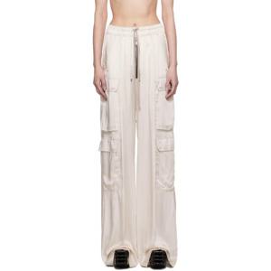 25 FW 릭오웬스 여성 오프 화이트 할리우드 카고벨라 슬랙스 251232F087003