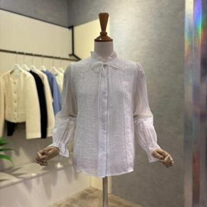 [ab.f.z]AOZ1HB39C_레이스 배색 프릴넥 블라우스