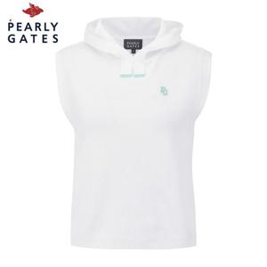 [파리게이츠] 파리게이츠 여성 스마일 로고 패치 후드 니트 베스트 521E1SV201_WH