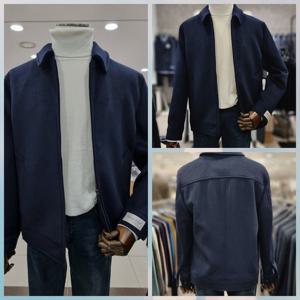 [트루젠]사선 텍스쳐 겨울 도톰 모직 세미 블루종(EWLCM031)_DG