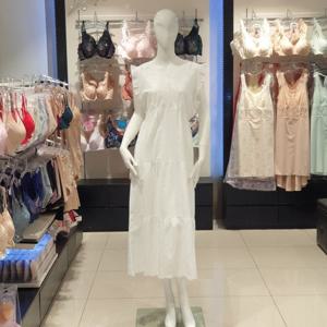 [비너스] 면 60수 아사 올 오버 자수 솔리드  원피스 잠옷(vgn4511)