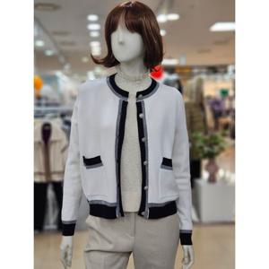 [아날도바시니]투톤 라운드배색 포켓 가디건 AY02KC30S1