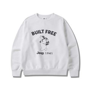 [지프]JQ1TSU894 화이트 25년 남녀공용 BUILT FREE 베어 루즈핏