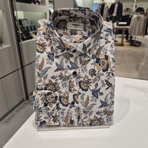 [레노마] 새틴 플라워 프린트 일반핏긴팔 남자셔츠RNSSG1042화이트