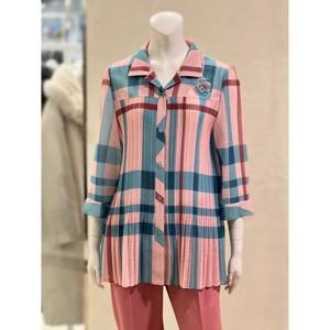 벨리시앙 세이브존01 플리츠 체크 자켓 블라우스(2color) BL4201