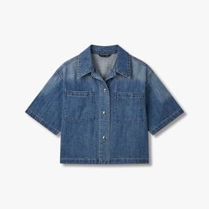 [지컷]스냅 버튼 투 포켓 데님 셔츠 ((7255255102)