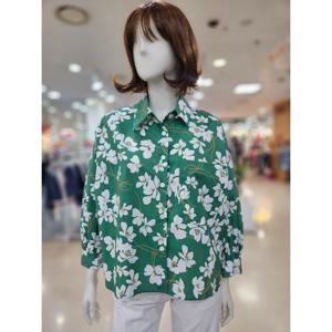 [아날도바시니]마룬 플라워 언발 카라셔츠 AY05BL21N