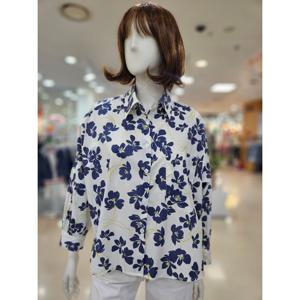 [아날도바시니]마룬 플라워 언발 카라셔츠 AY05BL21N1