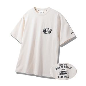 [지프]공용 등판 프린트 반팔티셔츠(JQ2TSU104)