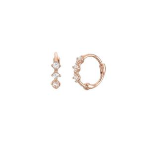 [GB] 트리플 큐빅 원터치 귀찌 14K GOLD 귀걸이 LOFH2007G