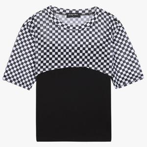 [더데이걸][모다울산]체커보더 레이어드 반팔 세트 TGRA23406_US