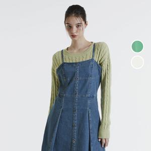 [버커루]여성 크롭 케이블 니트 B241KT520P