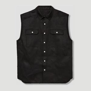 릭오웬스 점보 리넨 트윌 블랙 슬리브리스 셔츠 RR01E5708-TWL