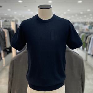 [지오지아]워셔블 세로조직 반팔 니트티_ABF2ER1101_DNV_DG