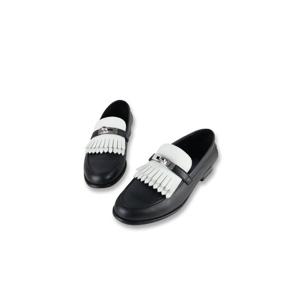 [라운지엘] 에르메스 데스틴 로퍼 투톤 프린지 블랙 블랑 은장 38 H241008Z 03