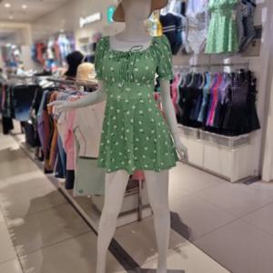 여성 비치 플라워 셔링 스컷트 원피스 LS2F312