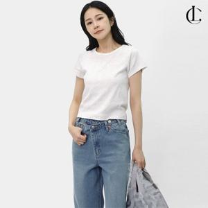 엘케이트 여자 플라워 패턴 반팔티 크롭 티셔츠 LID011